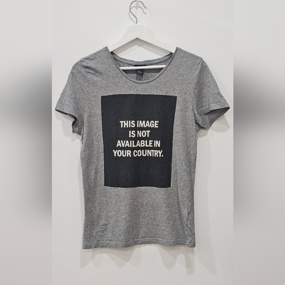 H&M T-Shirt Mens XS Gray Short Sleeve Round Neck 100 % Cotton Pull Over